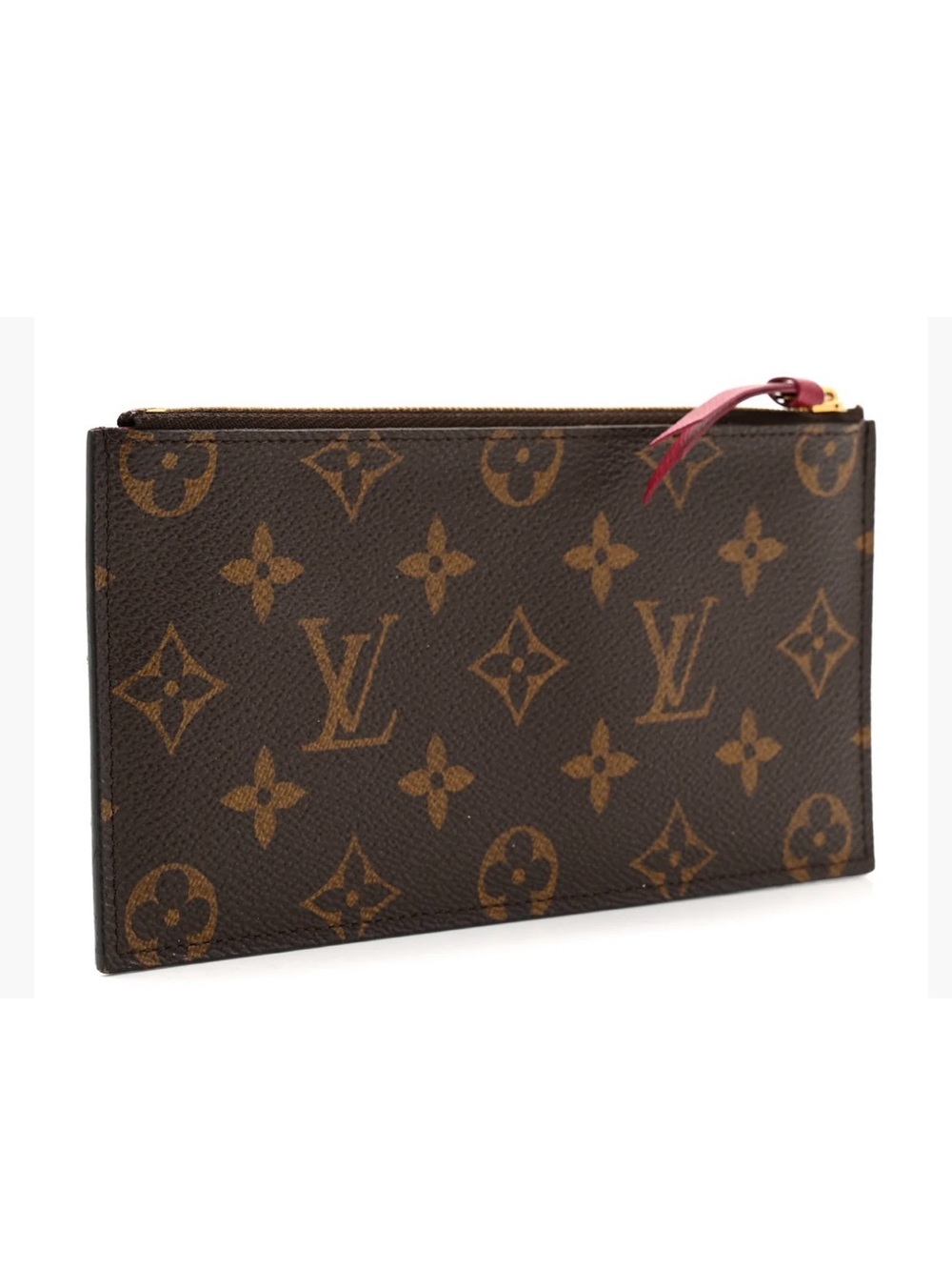 NWT Louis Vuitton Damier Ebene Canvas Zip Pouch - Dark Brown with Tan Accents